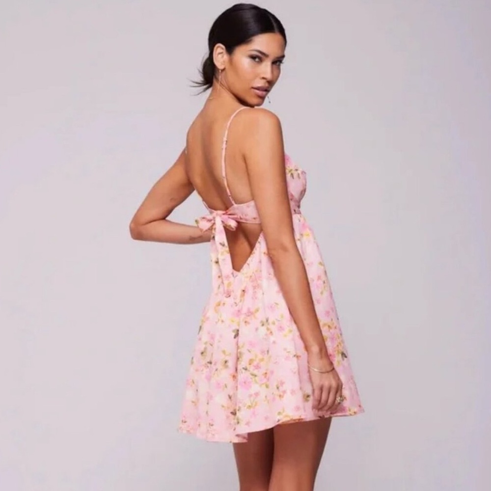 RESA Pink Ruffled Backless Sundress